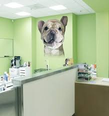 Dog Grooming Salon Polygonal Wall