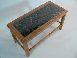 glass display stone top coffee table