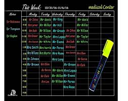 Dosensepro Weekly Planner Chalkboard Calendar Time Table