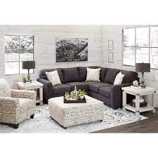 2pc charcoal sectional with raf sofa f2
