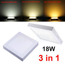 18w Square Led Panel Light Surface Mounted Led Ceiling 3 In 1 Downlight Warm White White Natural White Led Driver