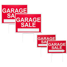 Wds Premium Garage Sale Signs Pack With Stakes 4 Pack