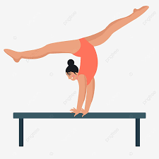 gymnastics pink figure balance beam