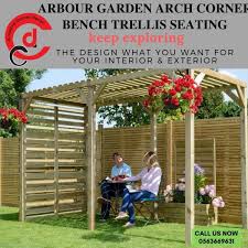 Arbor Garden Arch Corner Bench Trellis