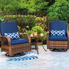 Outdoor Swivel Rocker Chairs Set