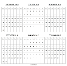 Data Just For 6 Month Calendar 2019 Printable Calendar Online 2019