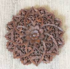 Round Mandala Carved Wood Wall Art