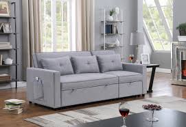 gray linen convertible sleeper sofa