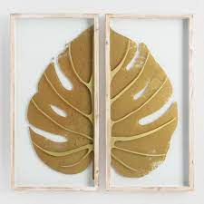 gold leaf glass shadowbox wall art