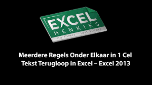 51. Meerdere Regels Onder Elkaar in 1 Cel, Tekst Terugloop in Excel – Excel  2013 - YouTube