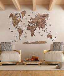 Wood World Map Wall Art Large Wall