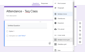 taking attendance in google forms teq