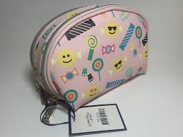 jane smiley face candy dbl zip cosmetic