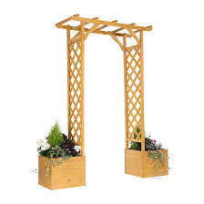 Square Top Wooden Arch And Planter