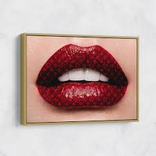 lv red lips wall art