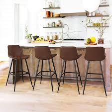 bar stool with faux leather seat