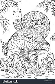 Psychedelic patterns hidden cat coloring pages artistic printable. Mushrooms Coloring