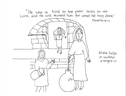 This free coloring page maze shows elijah and the widow of zarephath. Preschool Widow Prophet Coloring Pages