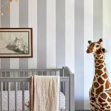 Blue Vertical Stripe Nursery Wallpaper