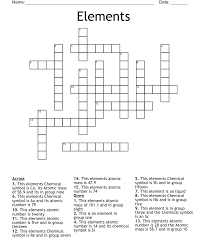periodic table crossword puzzle wordmint