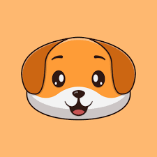 cute dog face cartoon vector icon