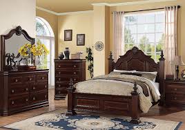 The cherry bedroom set features a simple square detailing throughout and comes in a cherry wood finish. Charlotte Dark Cherry King Bedroom Set Evansville Overstock Warehouse