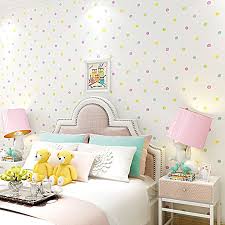 beige polka dots wallpaper for kids