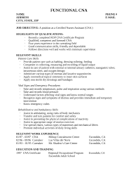 Functional Cna Resume Template