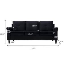 3 Seater Sofa In Black 21066w