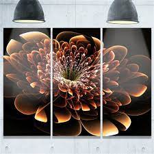 Brown Fractal Flower Metal Wall Art
