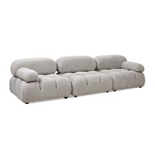 marcel 109 5 inch modular modern 3 piece sofa pebble gray corduroy