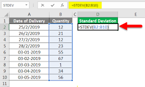 standard deviation formula in excel