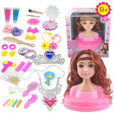 kids dolls styling head makeup comb