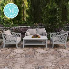 Enjoy the great outdoors with a comfortable and luxurious outdoor living space. Martha Stewart Seal Harbor 4 Piece Patio Conversation Set Dealepic