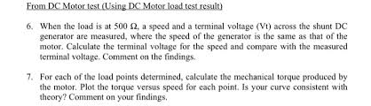 solved from dc motor test using dc