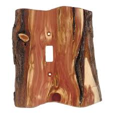 Rustic Juniper Wood Single Switch Cover