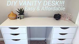 diy vanity desk easy affordable