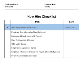 how to create a new hire checklist