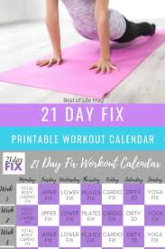 21 Day Fix Printable Workout Calendar The Best Of Life