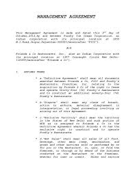 Management Agreement Sample Services Contract Template Project