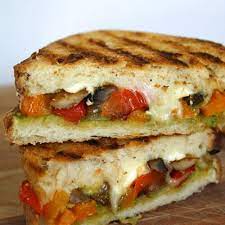 roasted vegetable panini with pesto