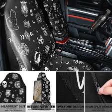 Skull Cat Moon Car Seat Covers