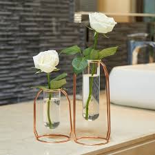 Set Of 2 Metal Flower Vase For