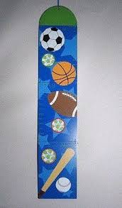 Kids Personalized Wooden Growth Chart Sports Theme Stephen