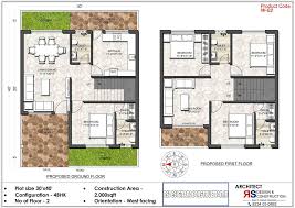 4bhk house plan with a plot size 30x40