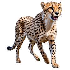 running cheetah isolated on transpa