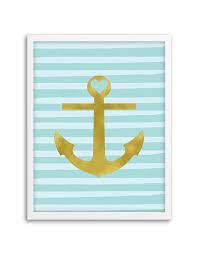 Gold Anchor Wall Art Anchor Wall Art