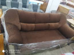 brown 3 seater modern leather sofa