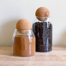 cork ball storage jar with personalised