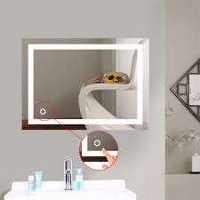 New Stylish Bath Mirror Led Light Up Cosmetic Mirror Wall Mount Makeup Mirror With Touch Button For Home Hotel Bathroom Hwc Bath Mirrors Aliexpress